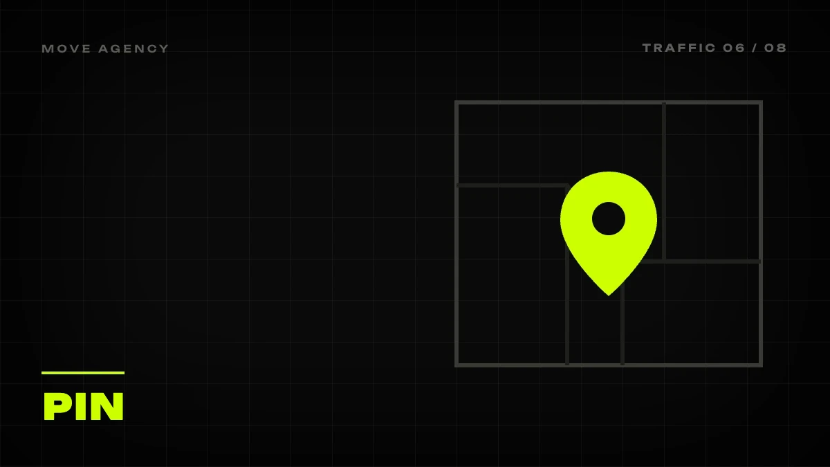 Graphic cover: a map with a single lime venue pin, Google Business Profile for business