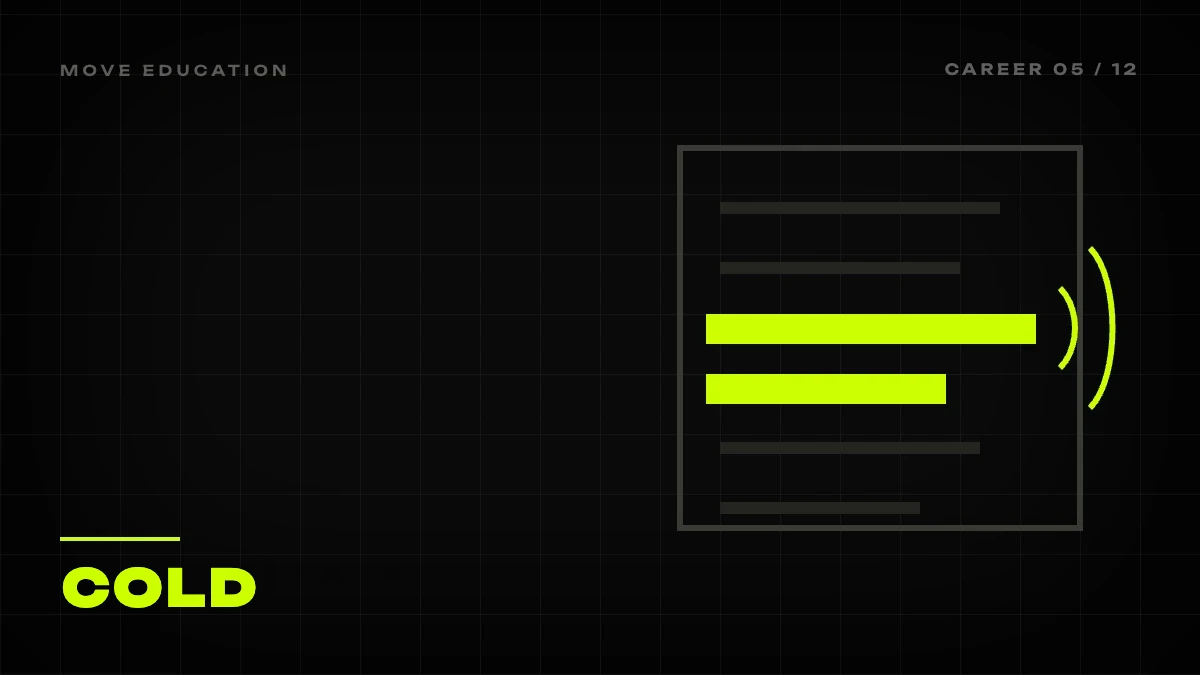 Graphic cover: a contact list with two lime-highlighted rows, cold outreach