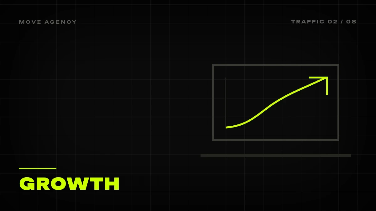 Graphic cover: lime-colored rising visitor curve, how to increase website traffic