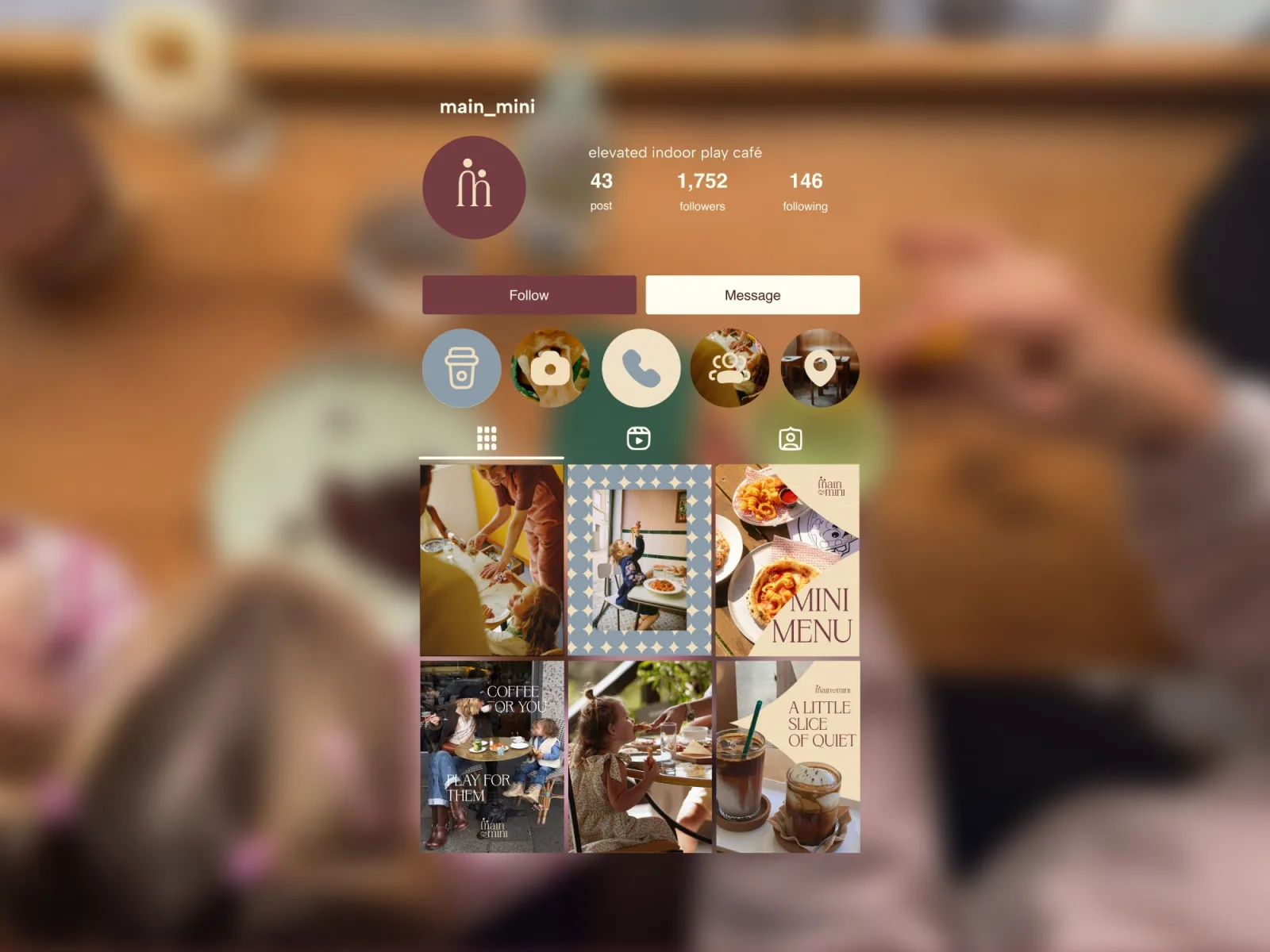 Main & Mini Instagram profile and grid